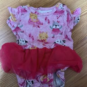 Charming Pink Animal Print Bodysuit with Tutu